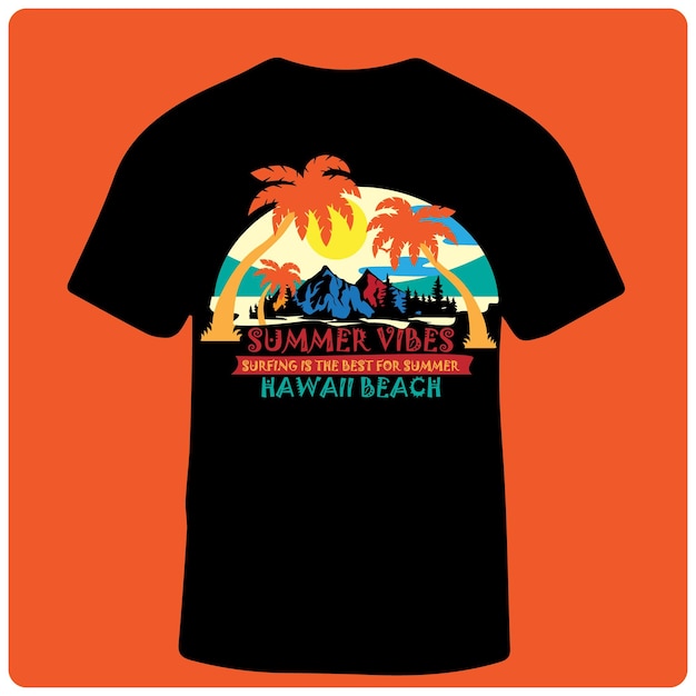 Vector diseño retro de camiseta de verano