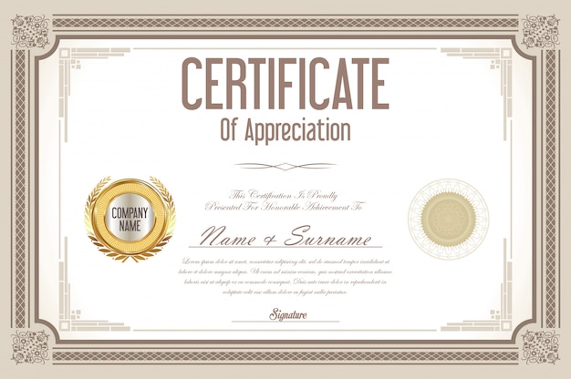 Diseño retro certificado