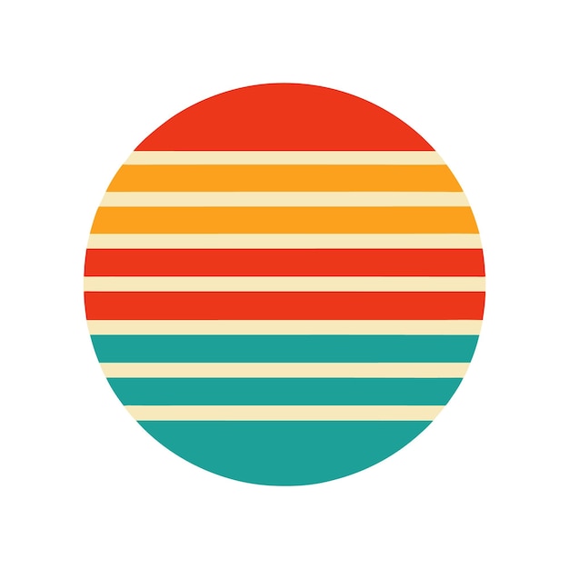 Diseño retro del círculo del atardecer
