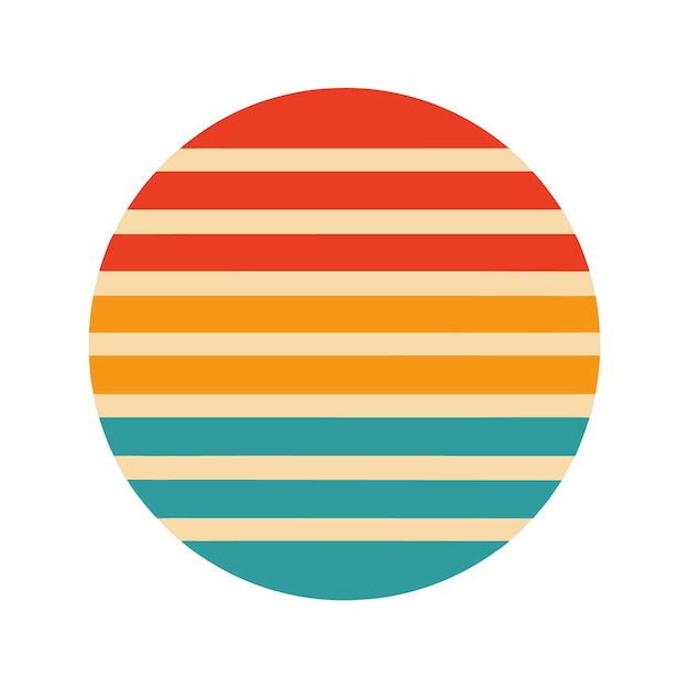 Diseño retro del círculo del atardecer