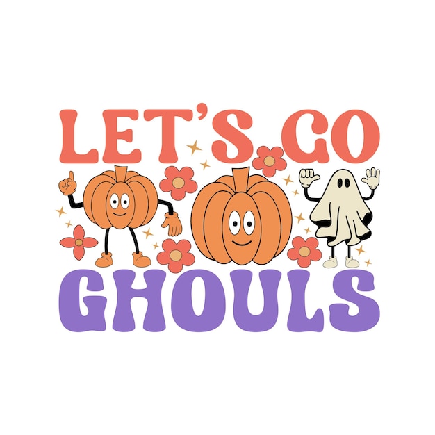 Diseño retro lindo de sublimación de Halloween