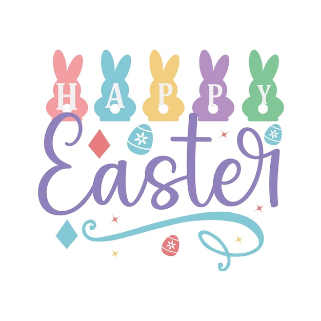 Vector diseño retro de pascua svg archivos de corte de pegatinas