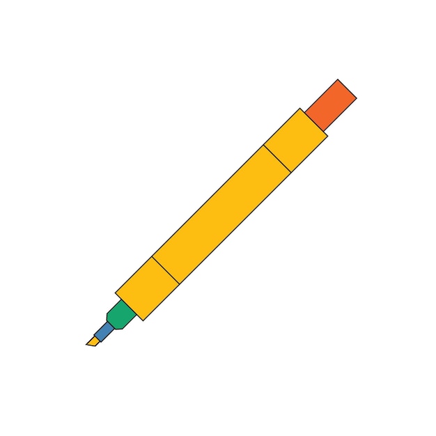 Diseño retro de la pluma de marcador de ilustración