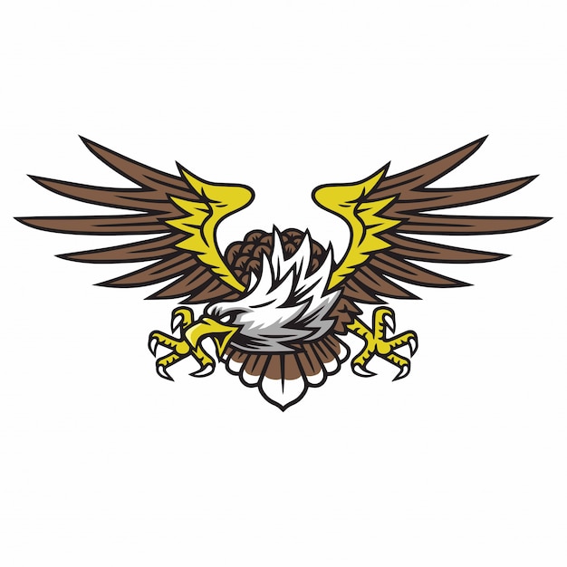 Vector diseño retro del tatuaje del logotipo de eagle