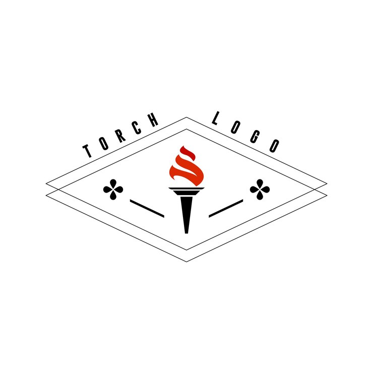 Vector diseño retro del vector del logotipo de la antorcha de fuego