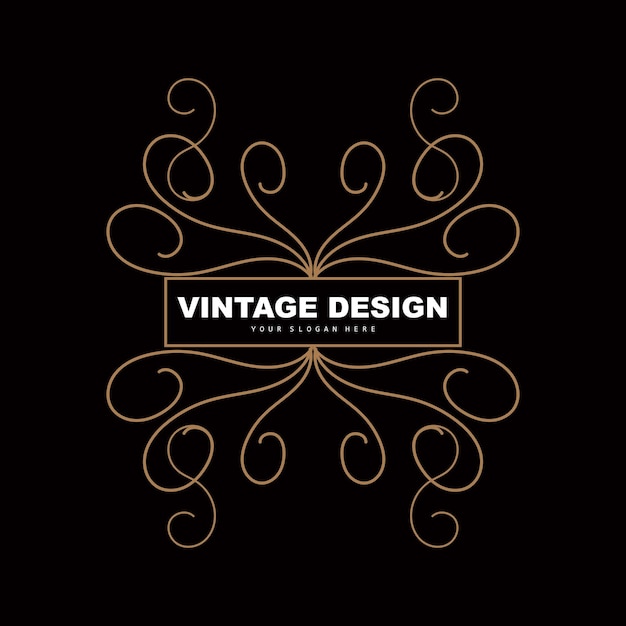 Vector diseño retro vintage logotipo de adorno de vector minimalista lujoso con mandala y estilo batik ilustración de marca de producto invitación banner moda