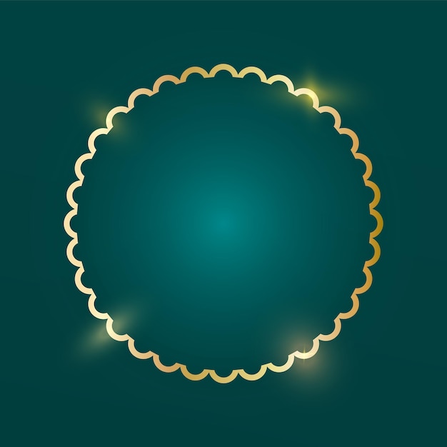 Diseño rizado del marco del círculo dorado