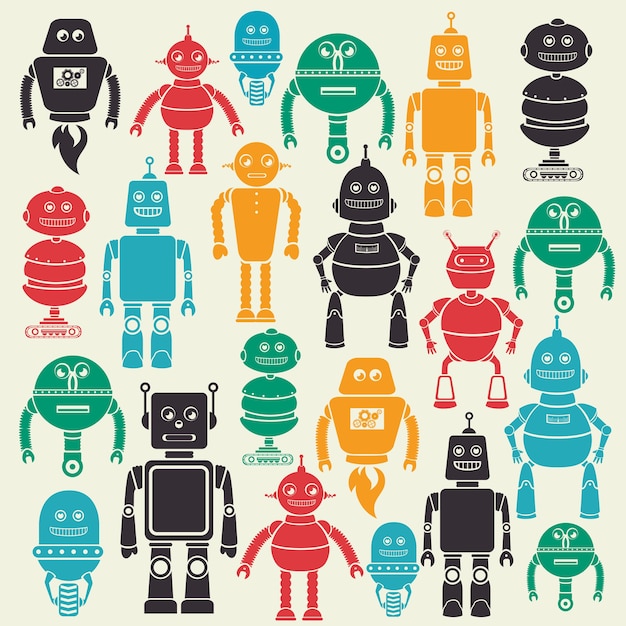Diseño de robot, ilustración vectorial