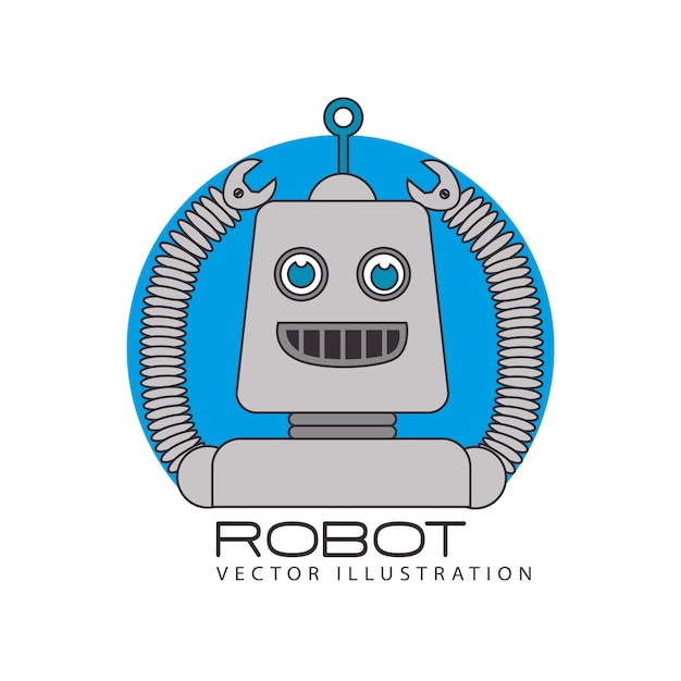 Diseño de robot, ilustración vectorial