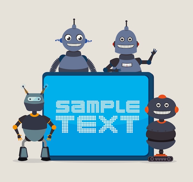 Diseño de robot sobre fondo blanco ilustración vectorial