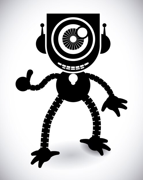 Vector diseño de robot sobre fondo gris ilustración vectorial