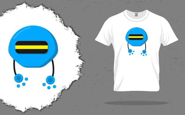 Diseño de robot volador azul para impresión de camisetas.