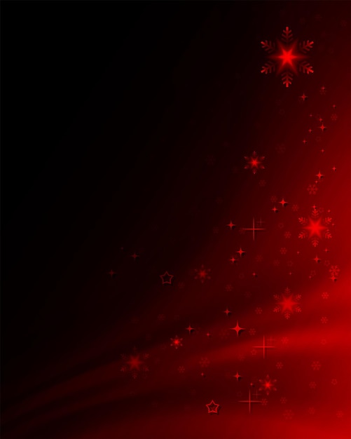 Diseño rojo navideño con una silueta de tarjeta de felicitación de copos de nieve rojos