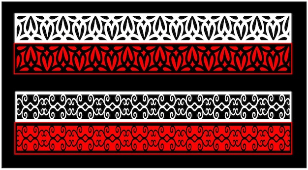 Un diseño en rojo y negro con un estampado de motivos árabes.