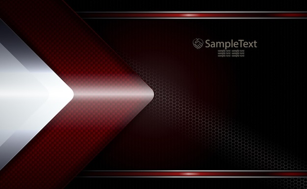 Diseño rojo oscuro geométrico con la silueta de una flecha corrugada