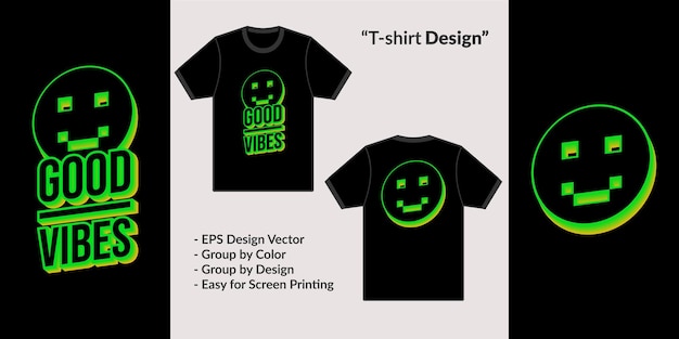 diseño de ropa de calle emoticono símbolo texto sonriente buenas vibraciones para chaqueta sudadera con capucha vector mercancía