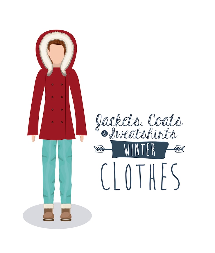 Vector diseño de ropa de invierno