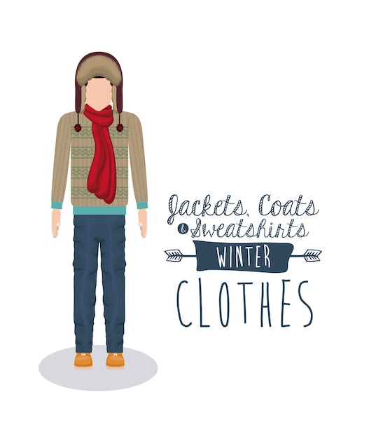 Vector diseño de ropa de invierno