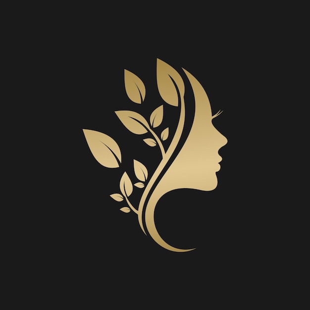 Diseño de rostro de belleza con concepto premium de ilustración