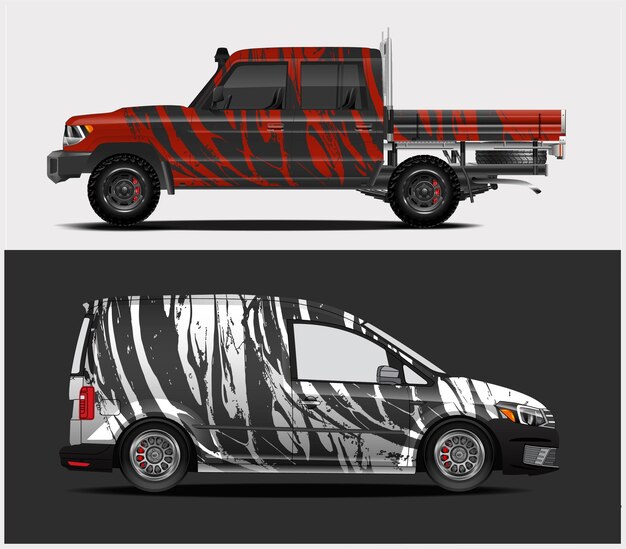 diseño de rotulación de coche rojo para Diseño de rotulación de vehículo