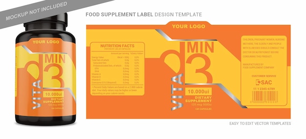 Vector diseño rótulo vitamina d3