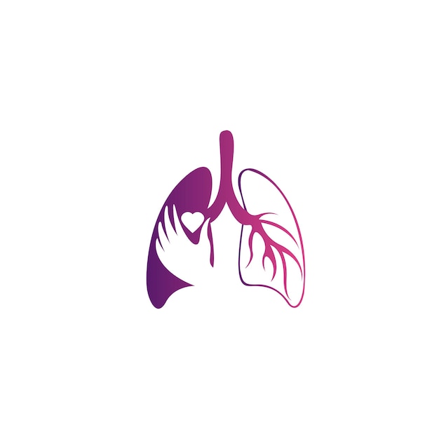 Diseño de salud médica de órgano de logotipo de pulmones