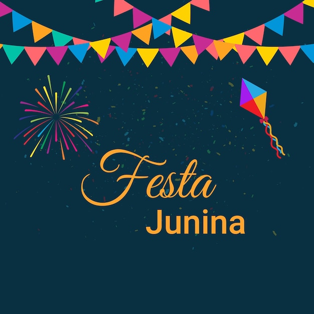 Vector diseño de saludo para la celebración del festival festia junina