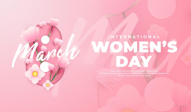 Diseño de saludo del día internacional de la mujer.