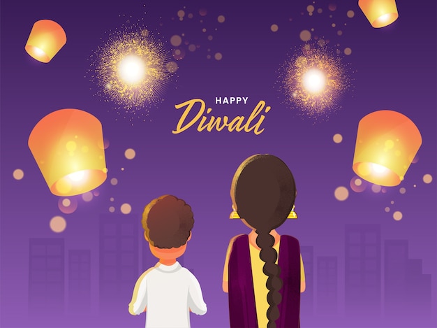 Diseño de saludo feliz diwali