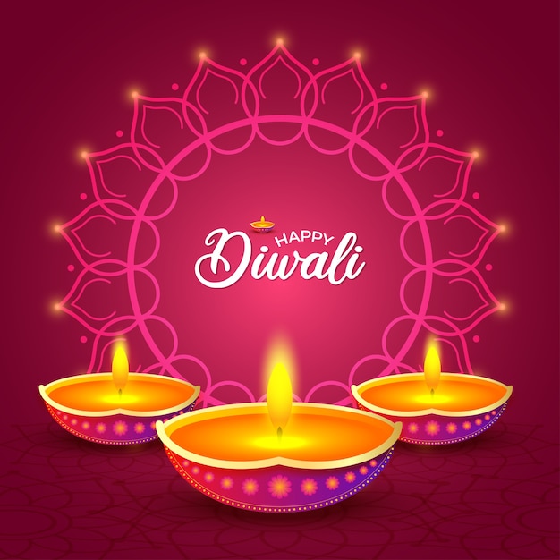 Diseño de saludo feliz diwali