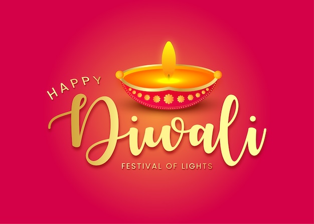 Diseño de saludo feliz diwali