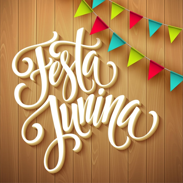 Diseño de saludo de fiesta festa junina. eps10