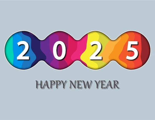 Diseño de saludos de 2025 en colores coloridos
