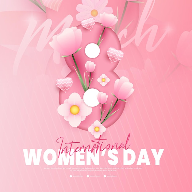 Vector diseño de saludos para el día internacional de la mujer