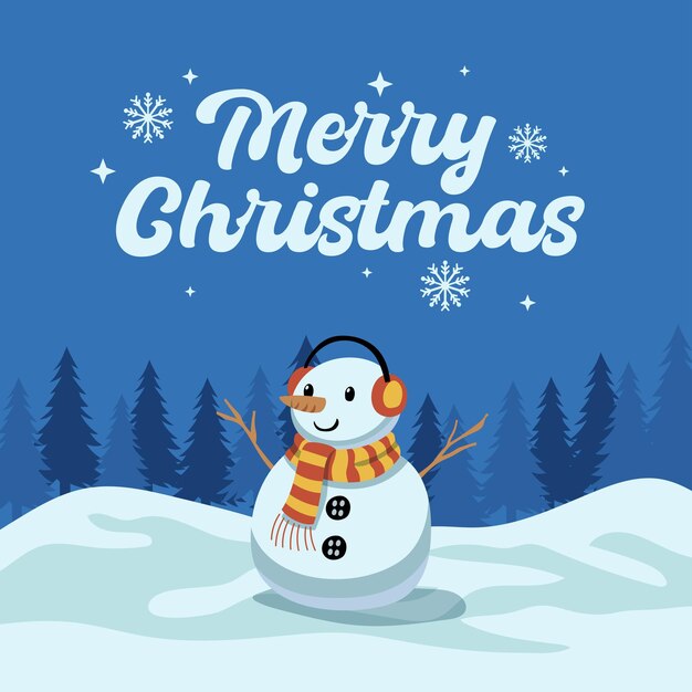 Diseño de saludos de Navidad en la temporada de invierno