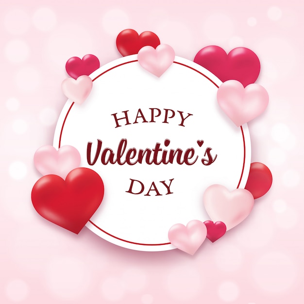 Diseño de San Valentín con corazones.