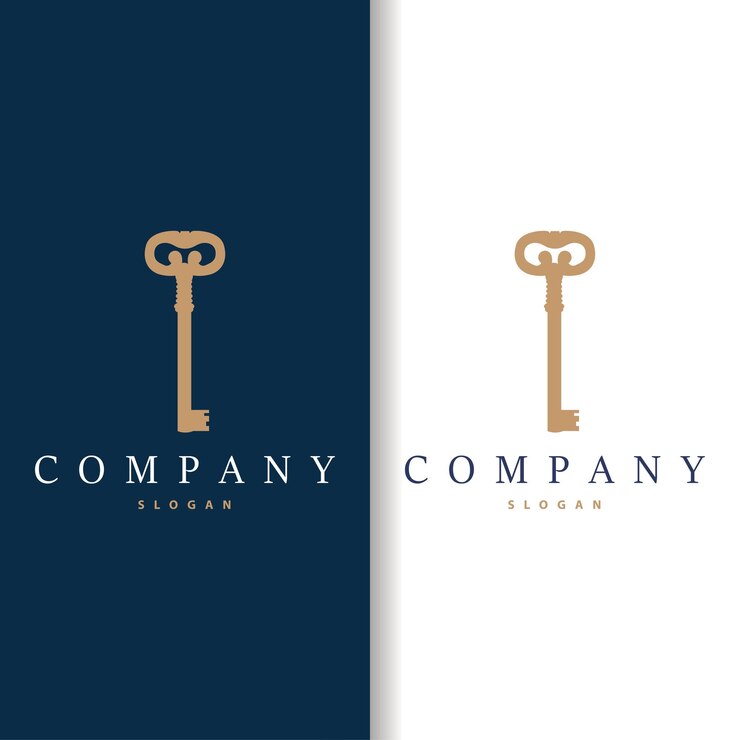 Diseño de seguridad para el hogar logotipo de llave simple ilustración de plantilla minimalista antigua