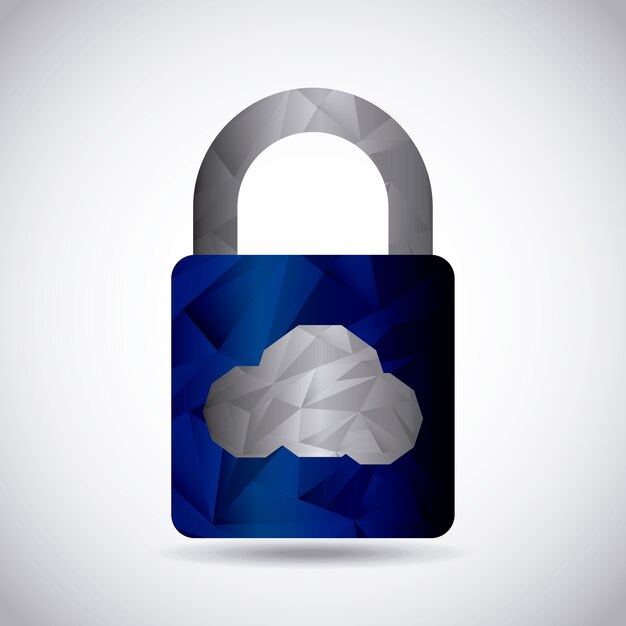 diseño de seguridad en la nube, gráfico de vector ilustración eps10
