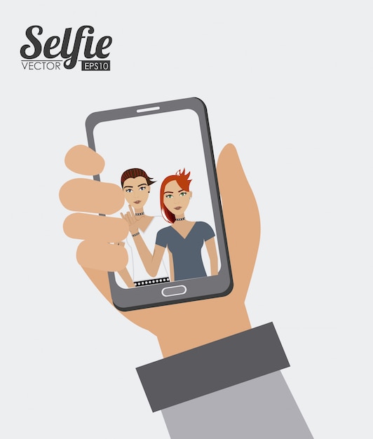 Diseño Selfie, ilustración vectorial.