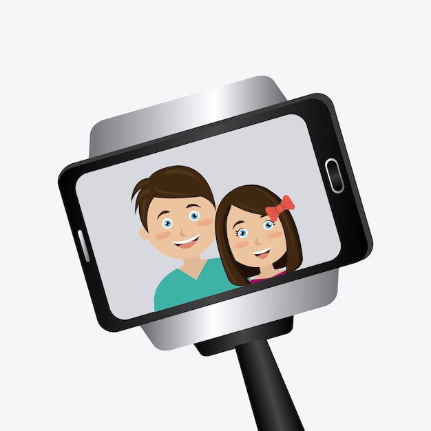 Vector diseño selfie, ilustración vectorial.