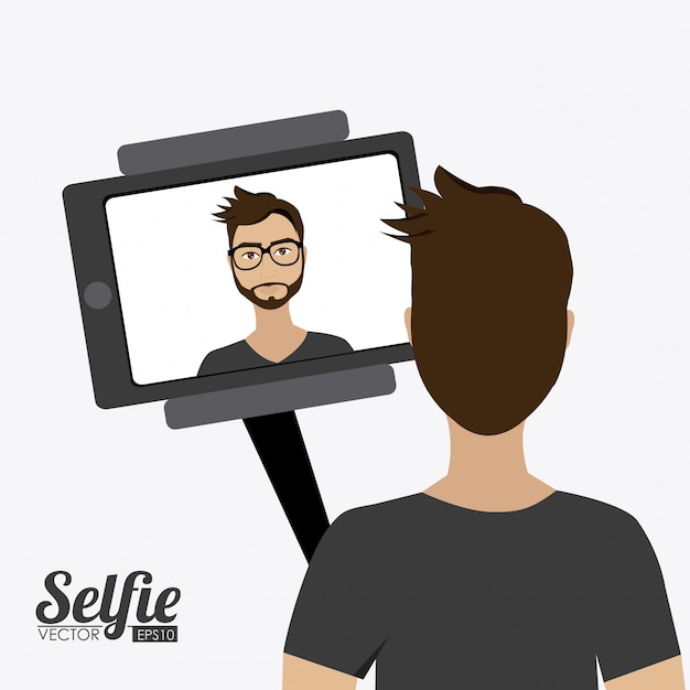 Diseño selfie, ilustración vectorial.