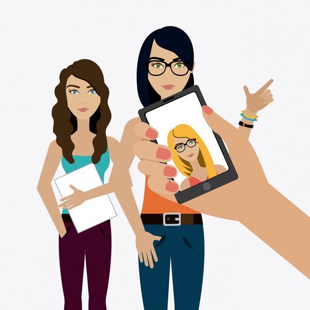 Diseño Selfie, ilustración vectorial.