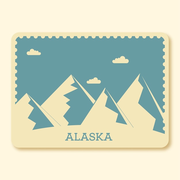 Diseño de sello o póster de alaska park en color beige y azul