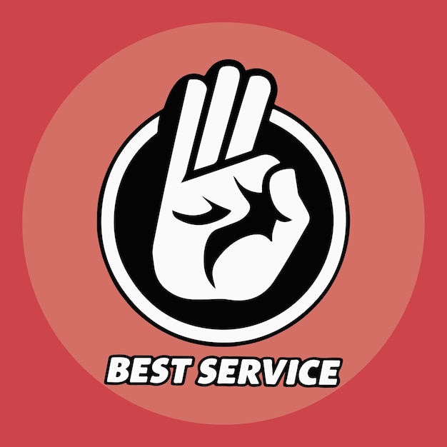 diseño de señales de etiquetas de mejor servicio vectorial