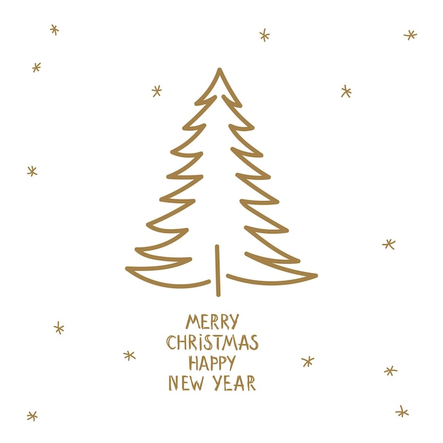 Diseño sencillo de árbol de Navidad con saludos festivos para fiestas y celebraciones
