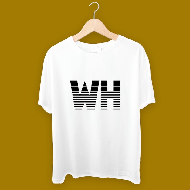 Diseño sencillo de camiseta de tela blanca y diseño de maqueta de camisa colgante blanca