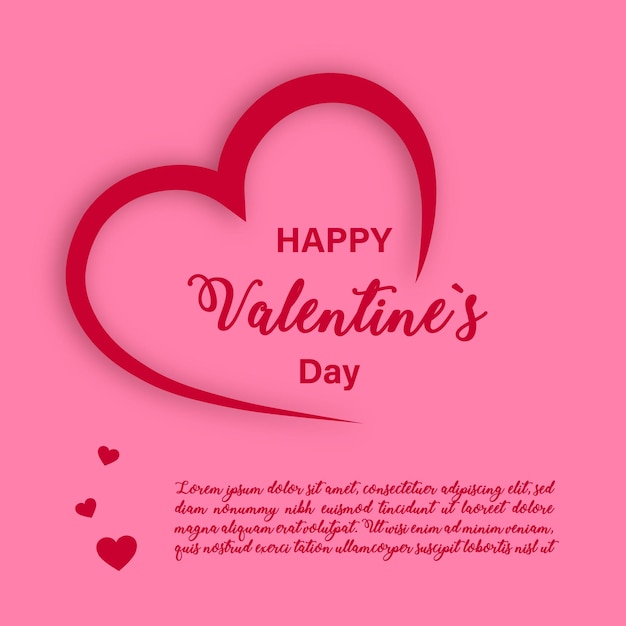 Diseño sencillo de celebración del feliz día de San Valentín