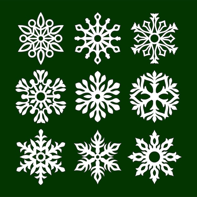 El diseño sencillo de la colección de copos de nieve