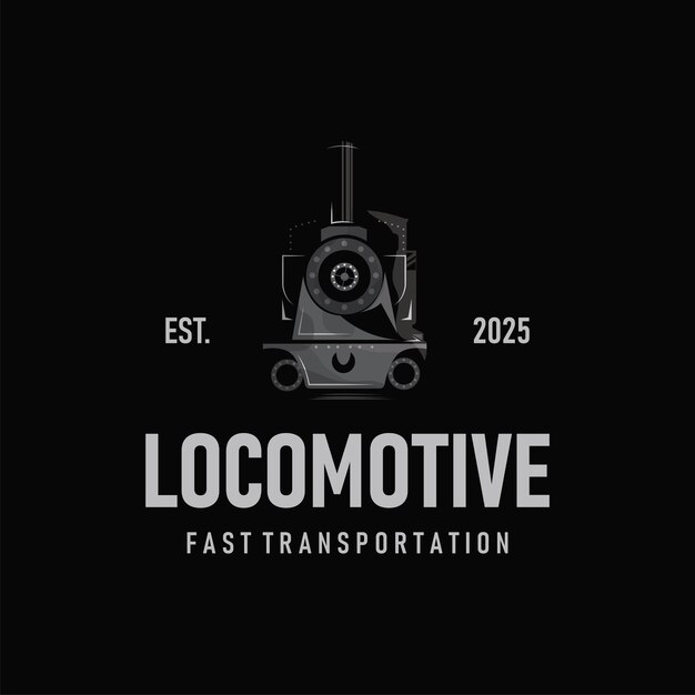 diseño sencillo concepto minimalista transporte de trenes logotipo plantilla locomotora ilustración de trenes rápidos marca comercial