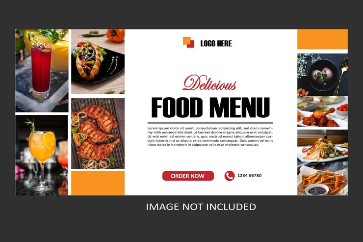Vector diseño sencillo y creativo del menú de los restaurantes